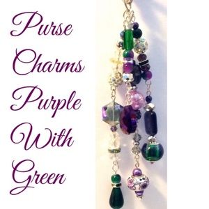 Purple Boho Purse Charms with eclectic beads